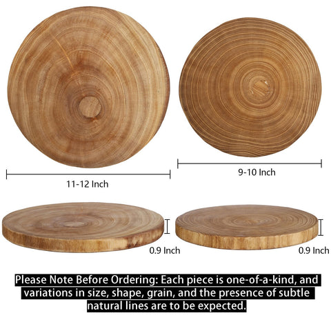 Nicunom round wood slab 9-10 inch ideal for fruit, crackers, or small cheese boards.