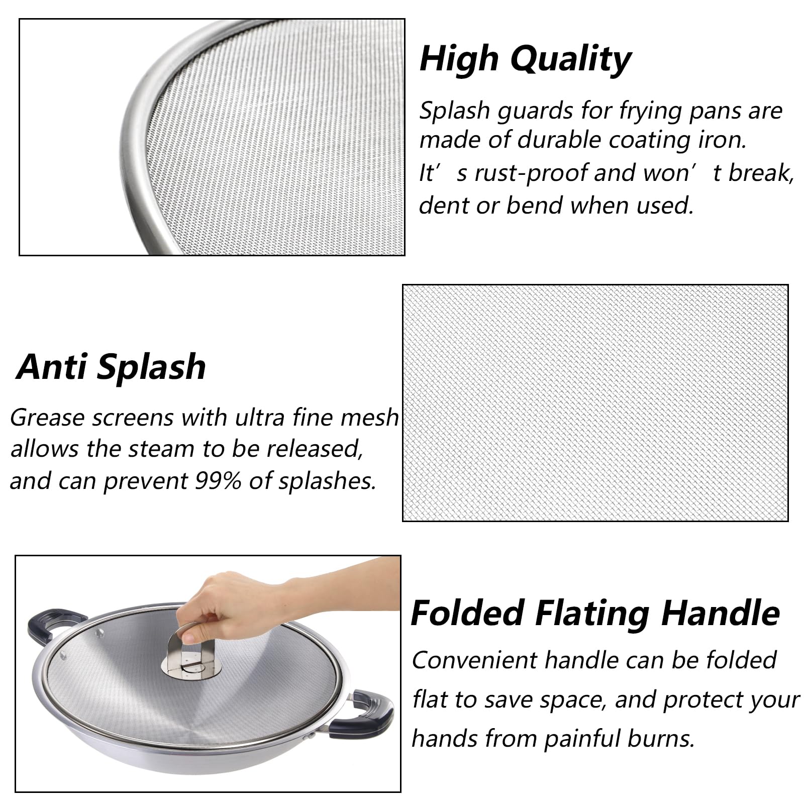 Nicunom splatter screen 10-inch on pan guards against splashes during frying