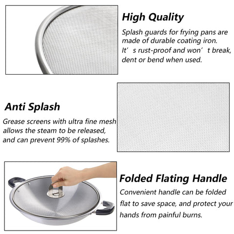 Nicunom splatter screen 10-inch on pan guards against splashes during frying