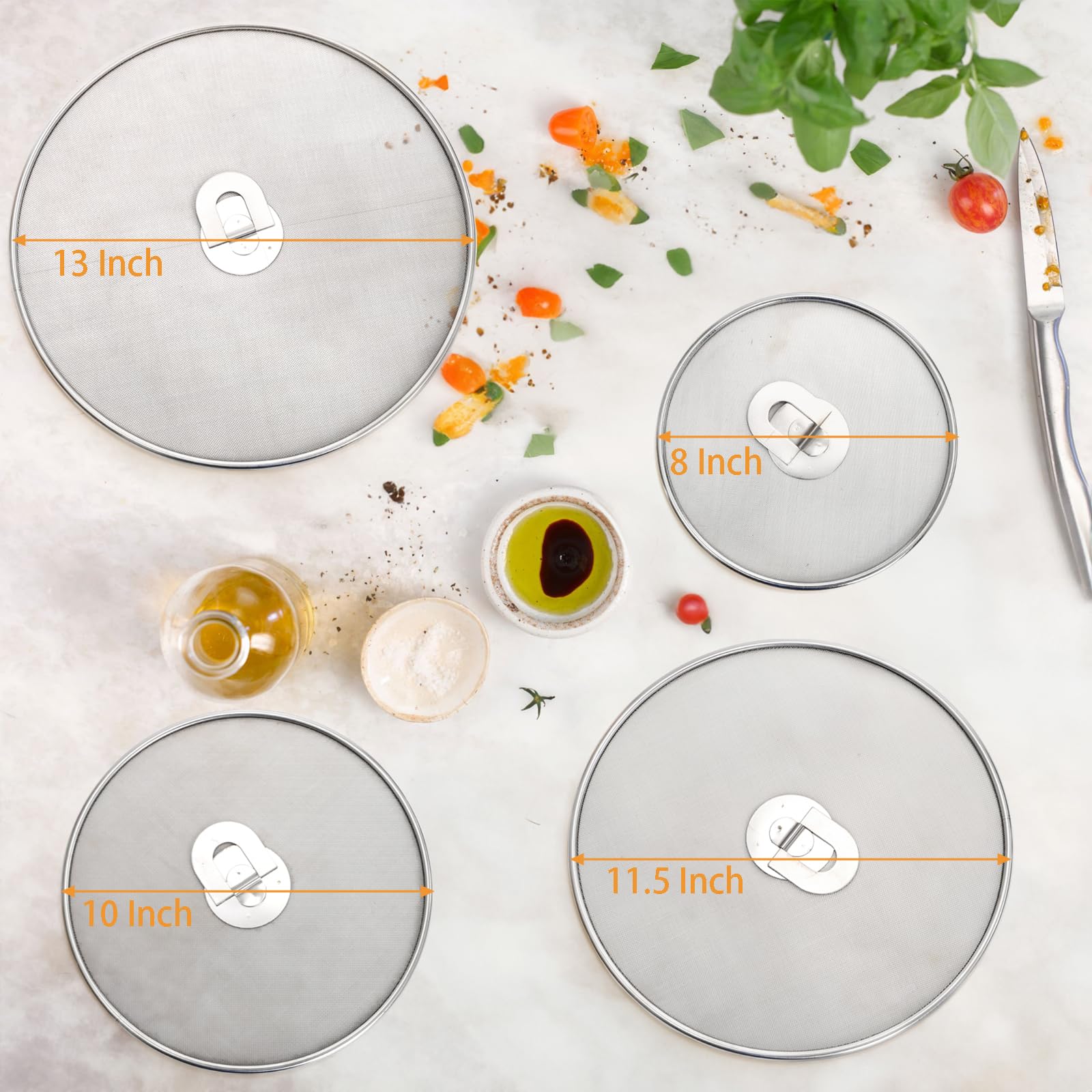 Nicunom splatter screen 11.5-inch on skillet protects hands from hot oil