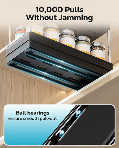 Nieifi spice rack compact footprint frees counter space.