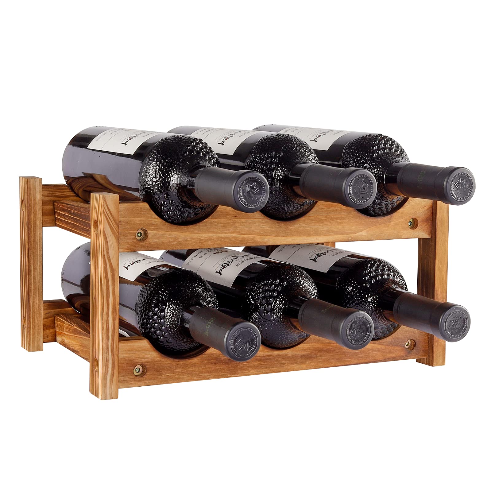Niep wine rack 6-bottle 2-tier being assembled on countertop for quick setup