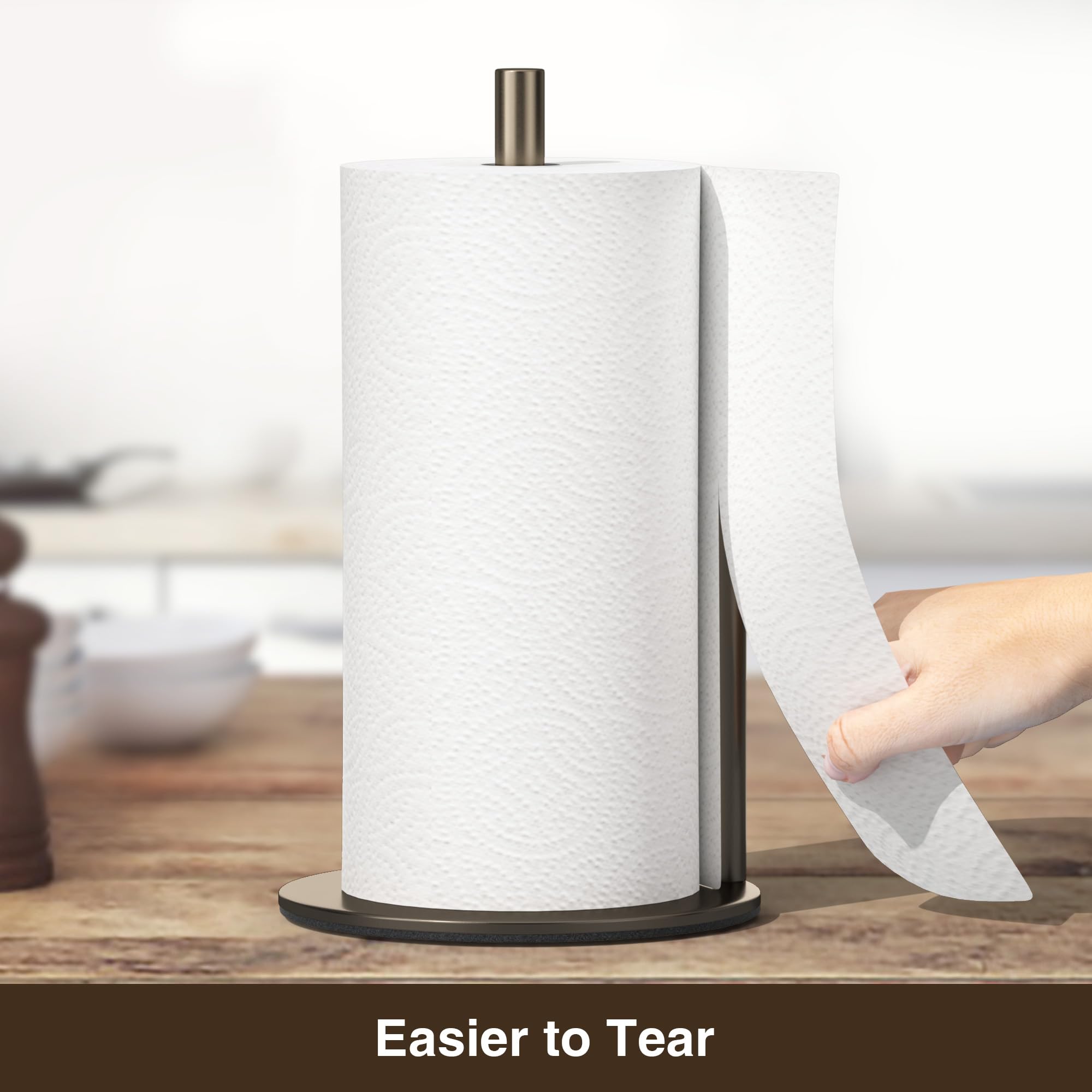 Niffgaff bronze kitchen paper holder rod securely grips towels for clean tearing
