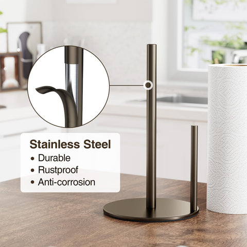Niffgaff bronze kitchen paper holder weighted base prevents tipping during use