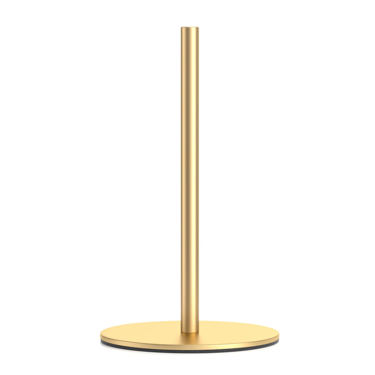 Niffgaff gold free-standing towel holder keeps rolls steady for quick kitchen use
