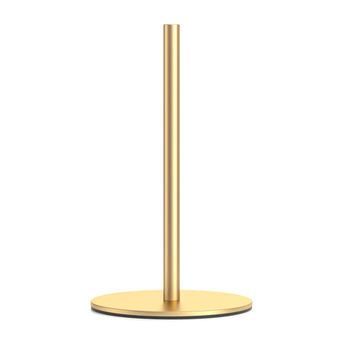 Niffgaff gold free-standing towel holder keeps rolls steady for quick kitchen use