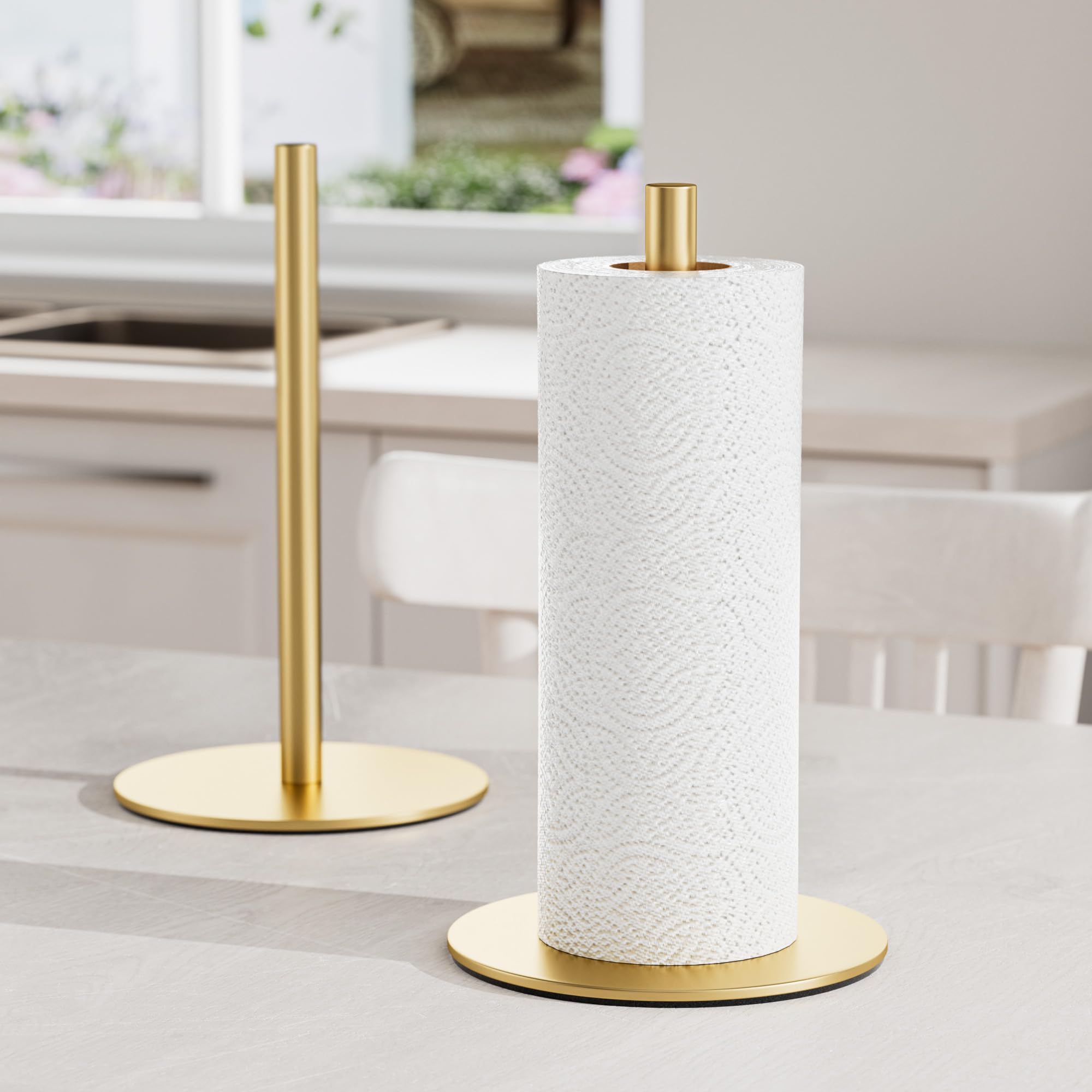 Niffgaff gold paper towel holder cleans easily with a quick wipe