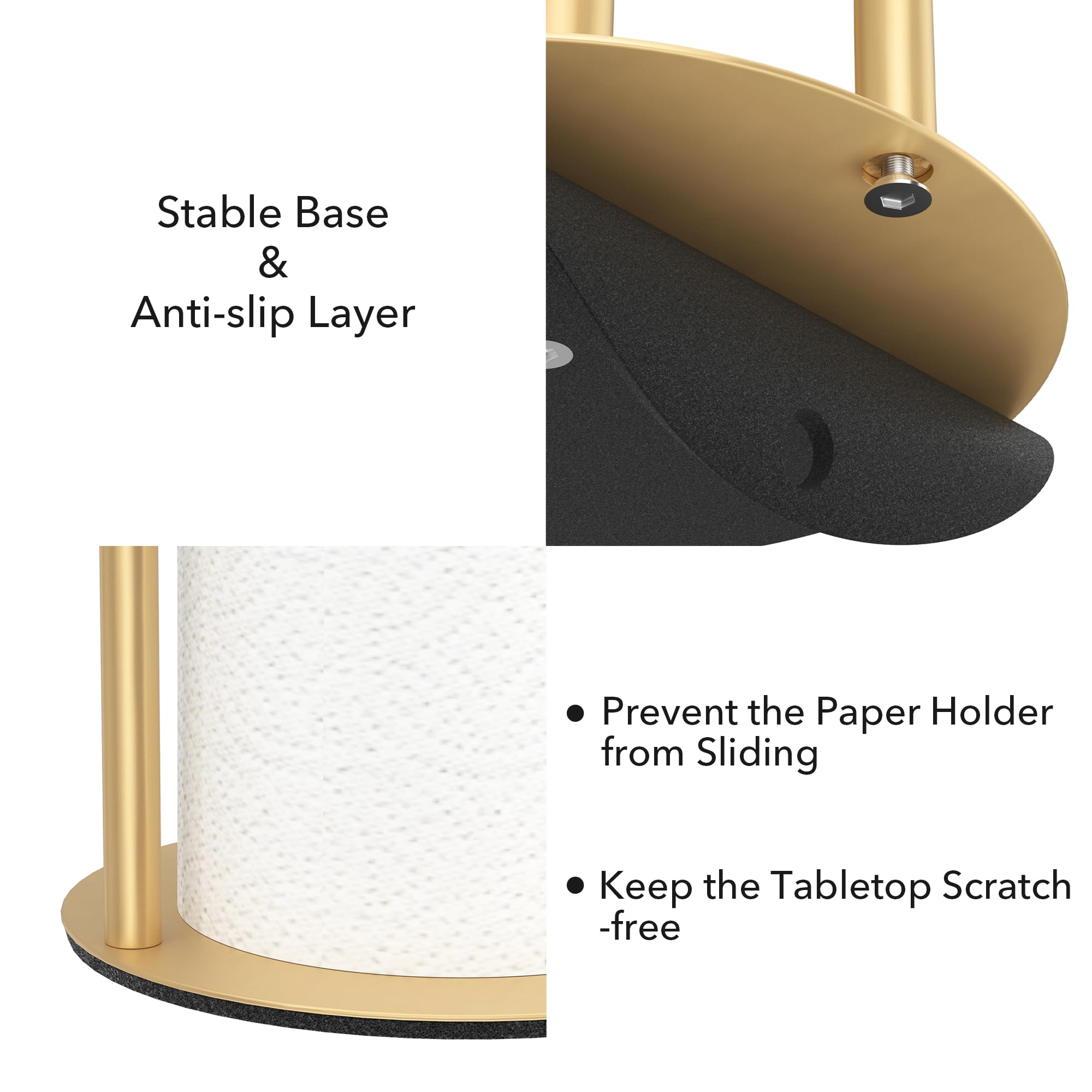 Product on counter with standard roll demonstrates bottom-to-top tear.
