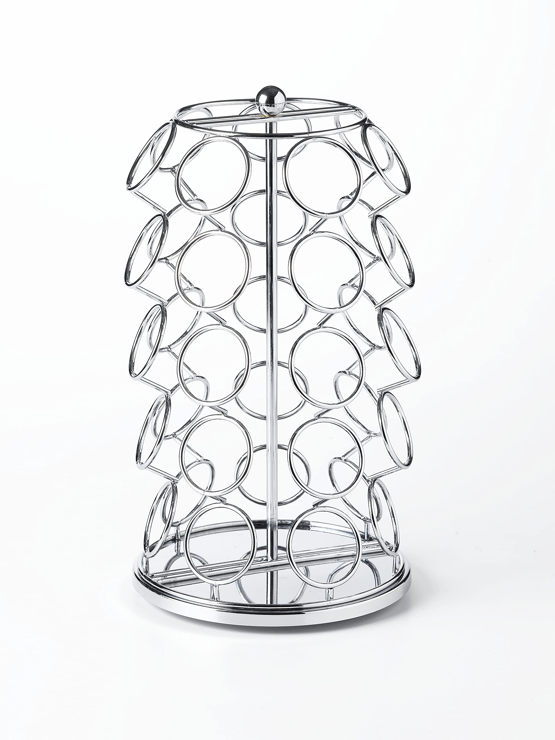 Nifty Solutions coffee pod carousel chrome finish adds a sleek, durable countertop organizer.