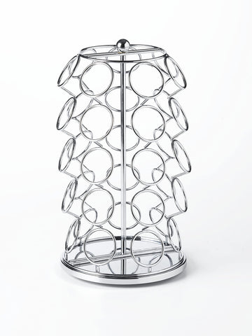 Nifty Solutions coffee pod carousel chrome finish adds a sleek, durable countertop organizer.