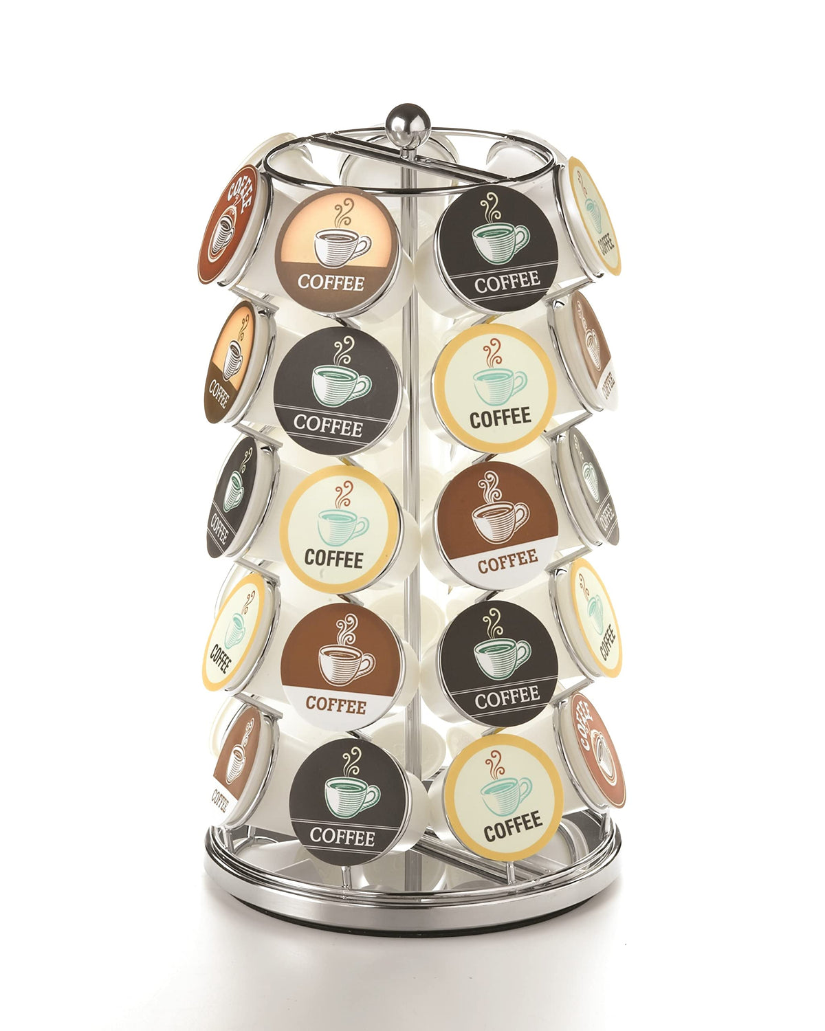 Nifty Solutions K Cup Holder spins 360° for effortless flavor selection at home.