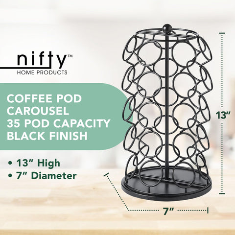 Modern black design complements any kitchen or office coffee corner.