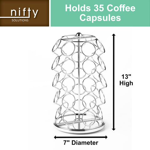 Nifty Solutions K-Cups organizer for 35 pods keeps pods visible and accessible.