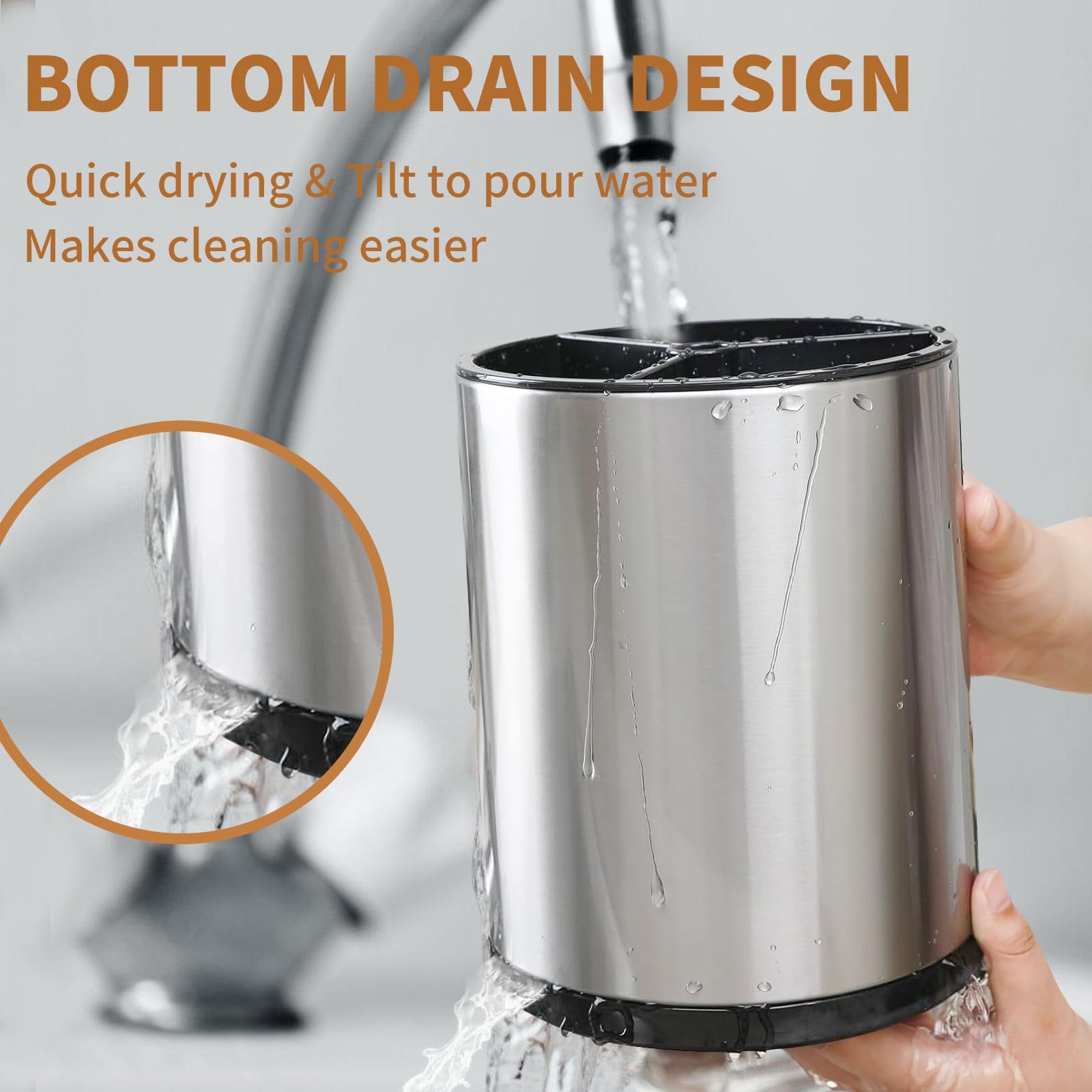 Nigelia stainless steel anti-fingerprint finish keeps counters clean and stylish.