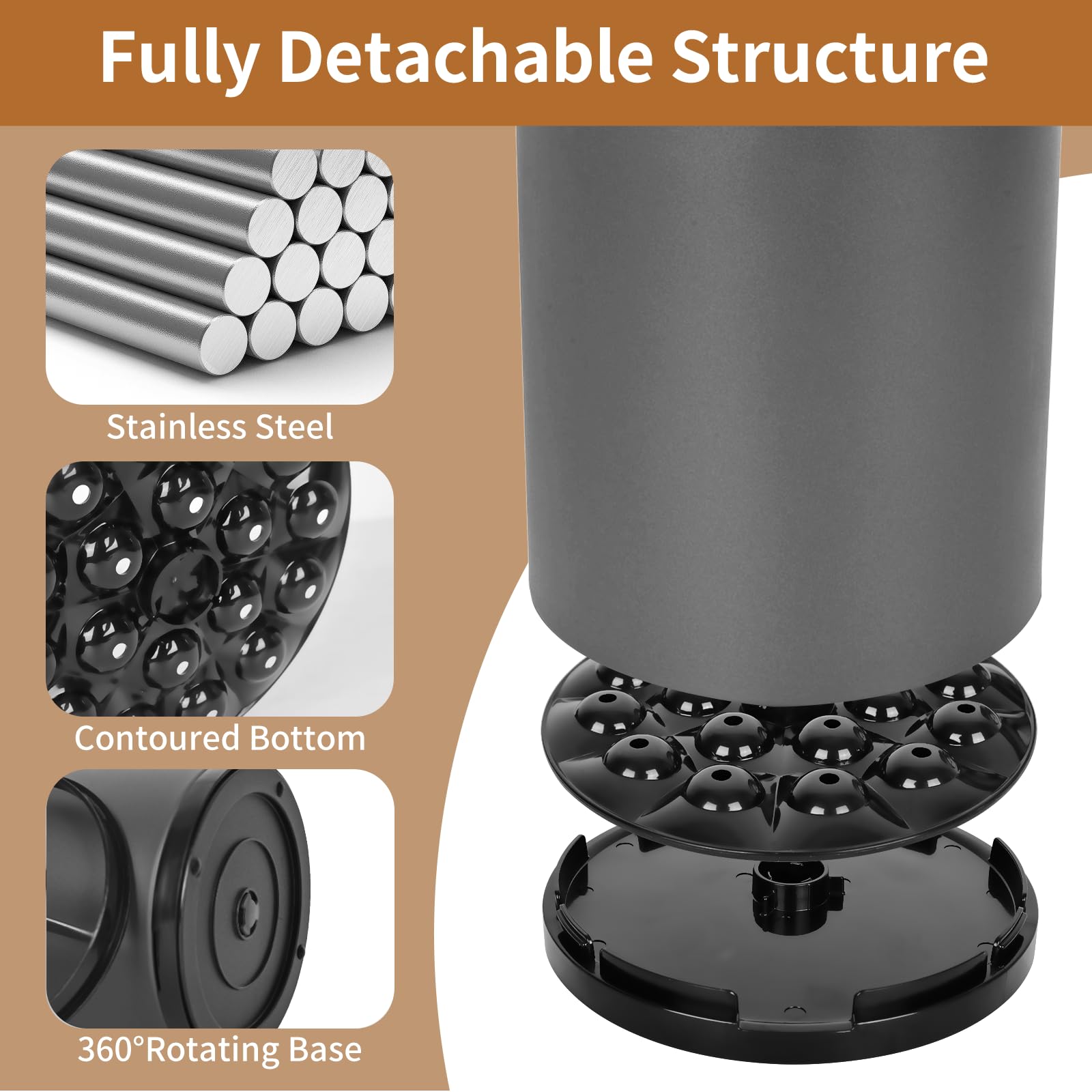 Nigelia countertop utensil holder with non-slip base protects kitchen surfaces.