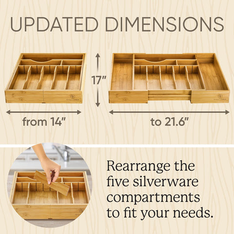 Night Tree extra-deep 2.5 inch profile provides generous storage for bulky utensils.
