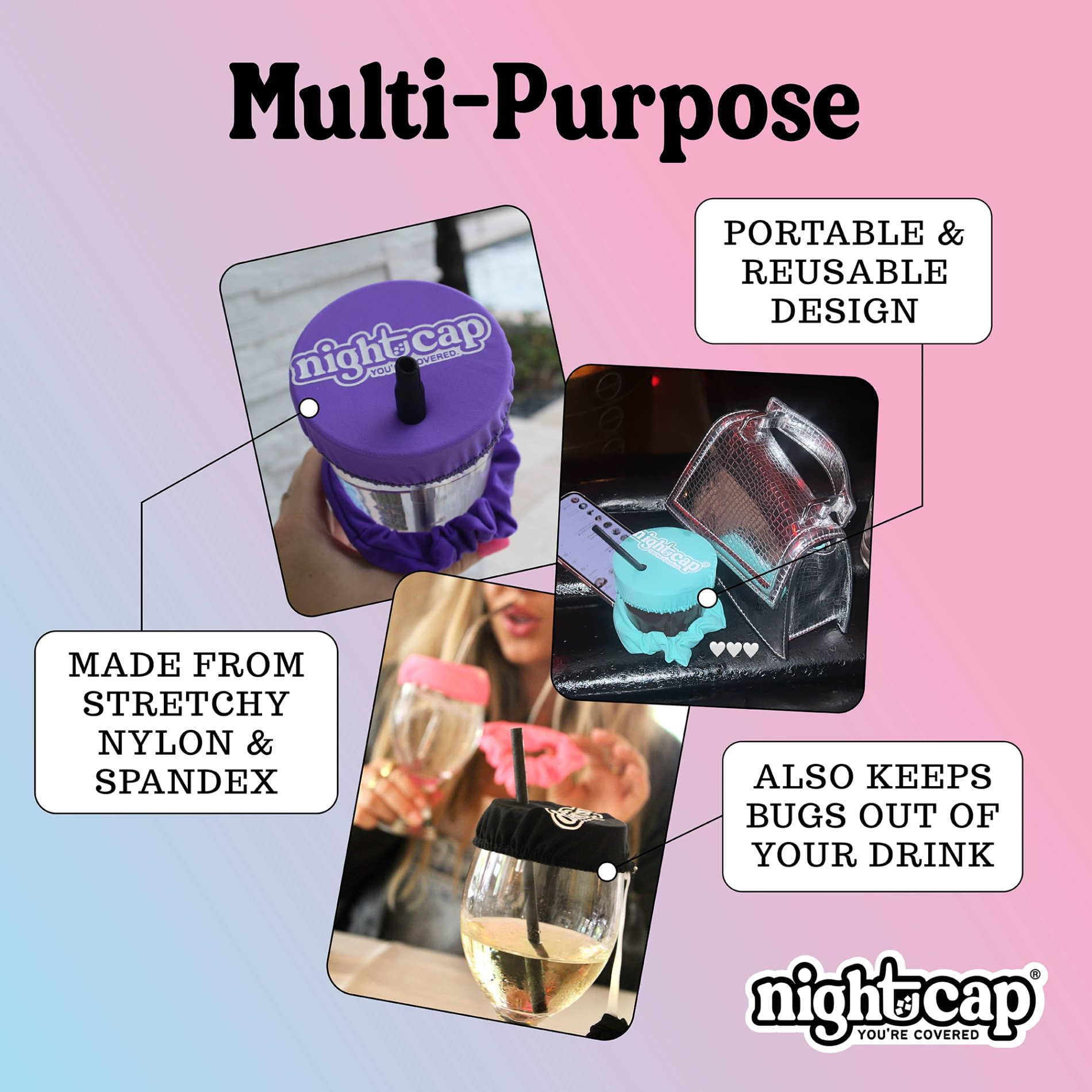 Two-pack Nightcap for easy daily wear and travel.