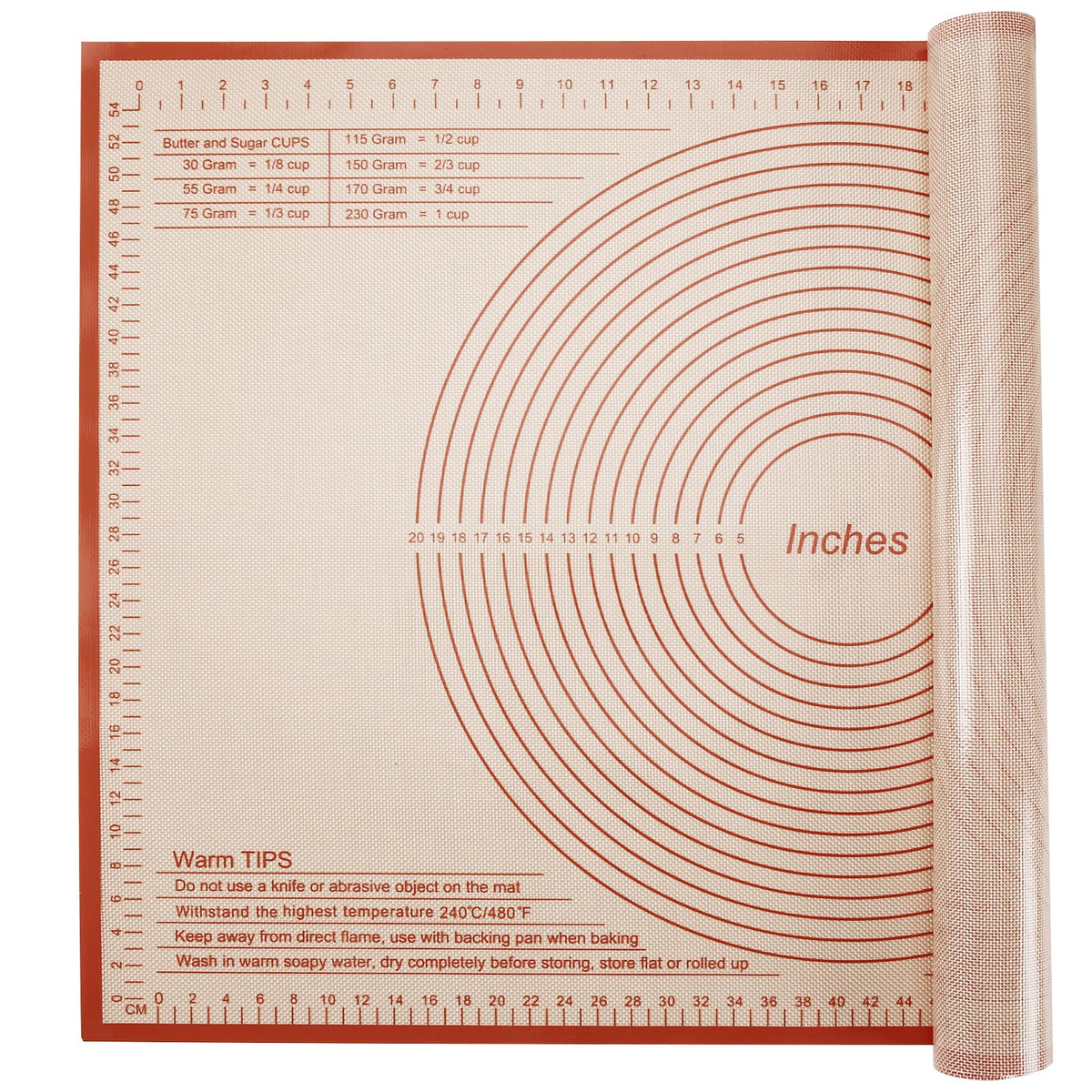 Nightly Good Dream silicone pastry mat 36x24in for easy dough rolling and cleanup