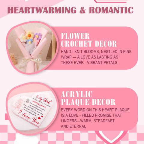 Nigifter flower crochet decor adds romantic charm to the gift.