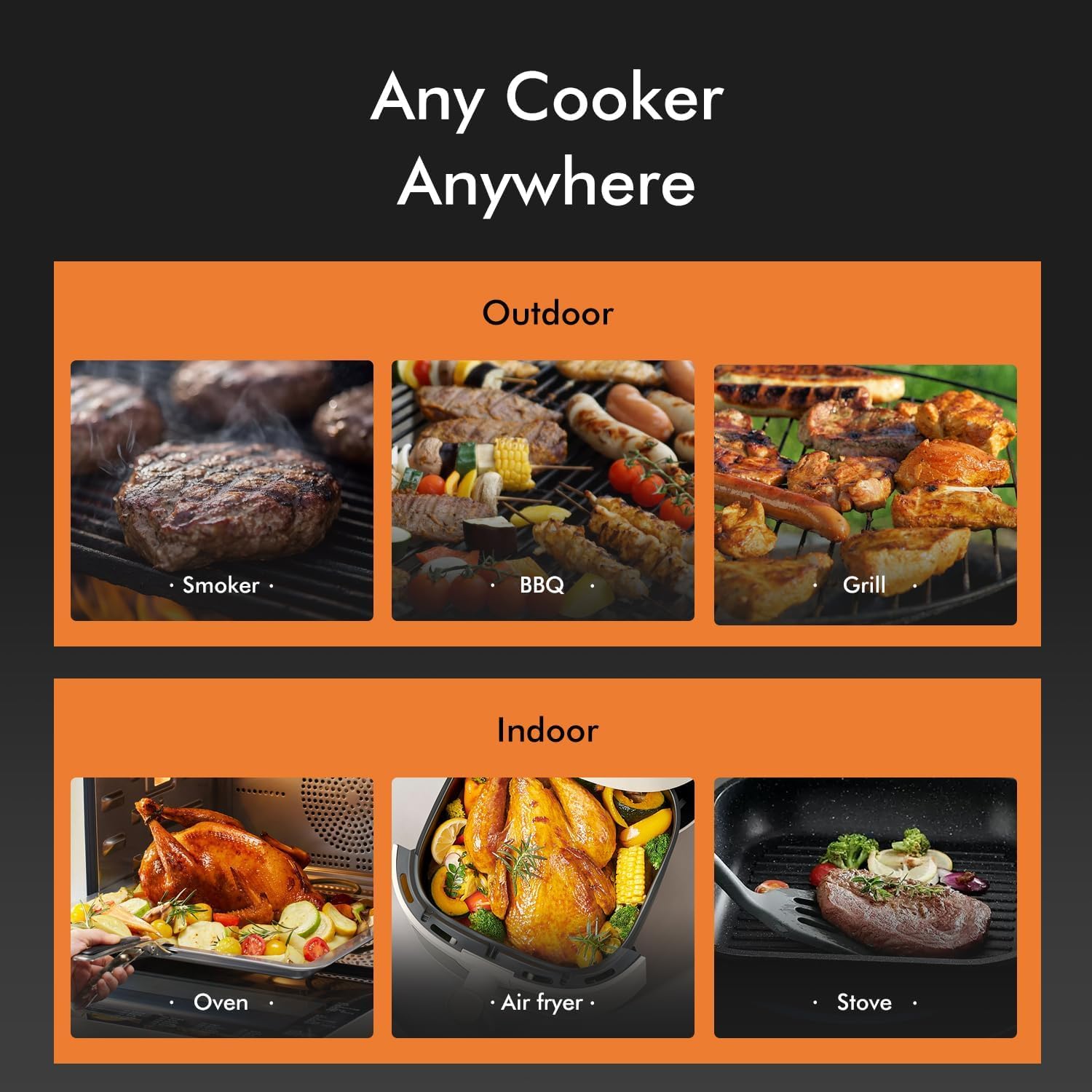 NIGOGOR rechargeable base powers long cooks with USB charging.