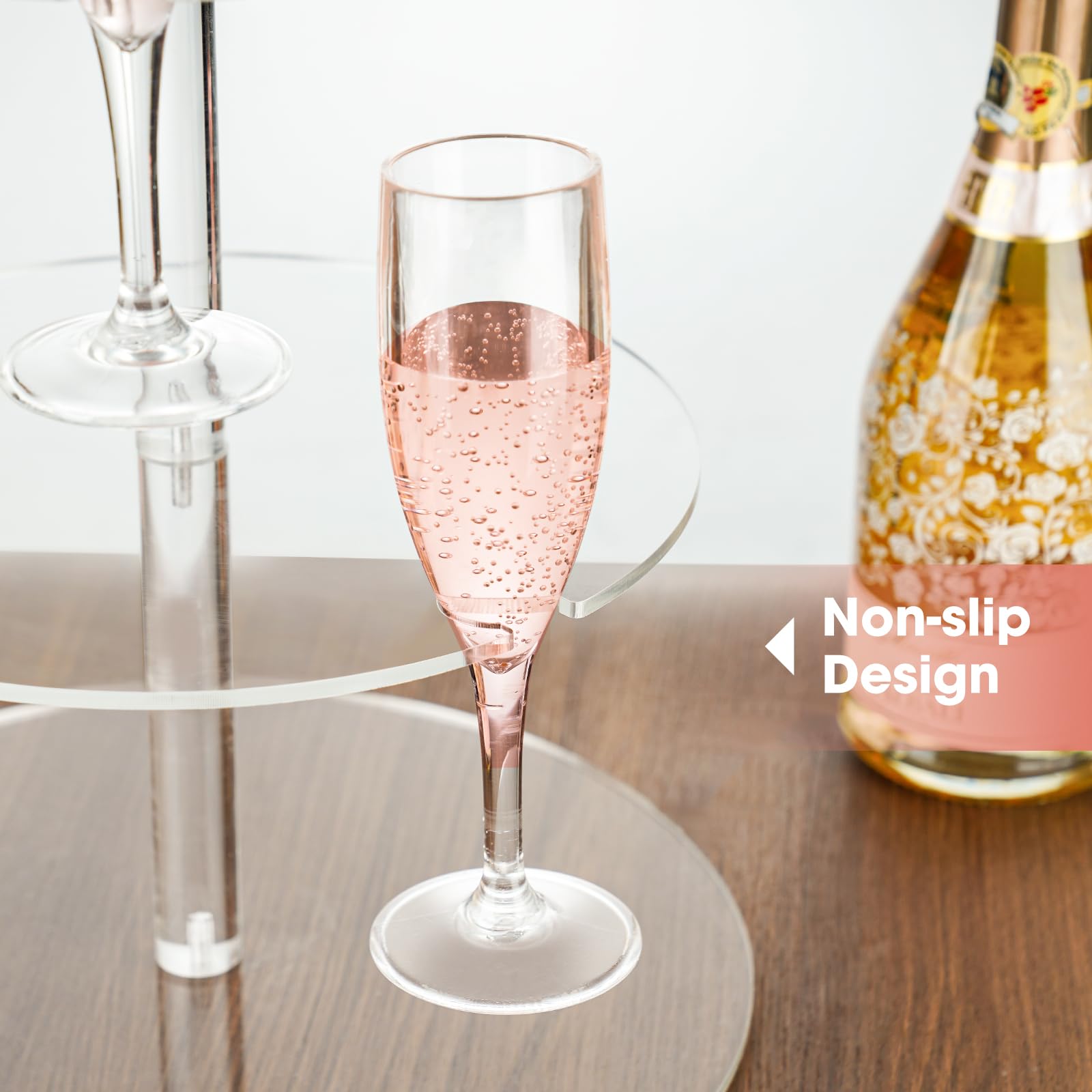 NiHome-lit champagne tower creates ambient lighting for intimate dinners