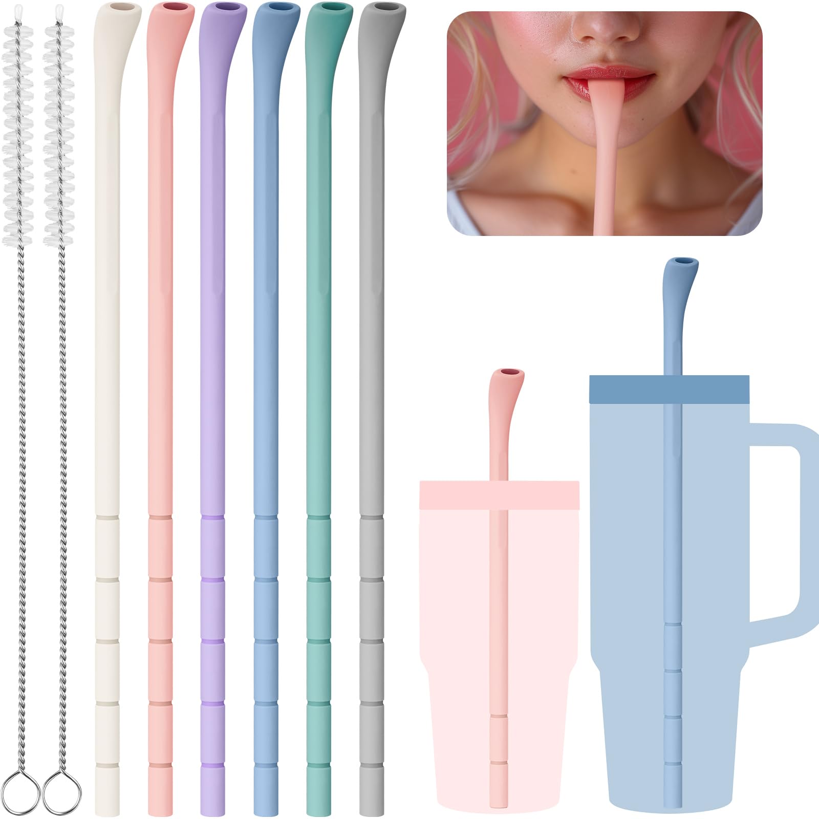 NiHome anti-wrinkle straw for 40oz Stanley, promotes comfortable sipping.