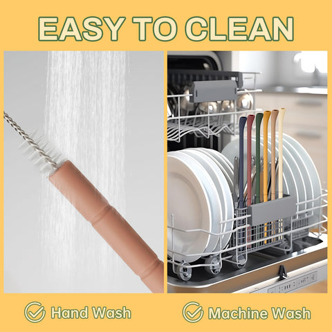 NiHome cleaning brush included for thorough straw care and reuse.