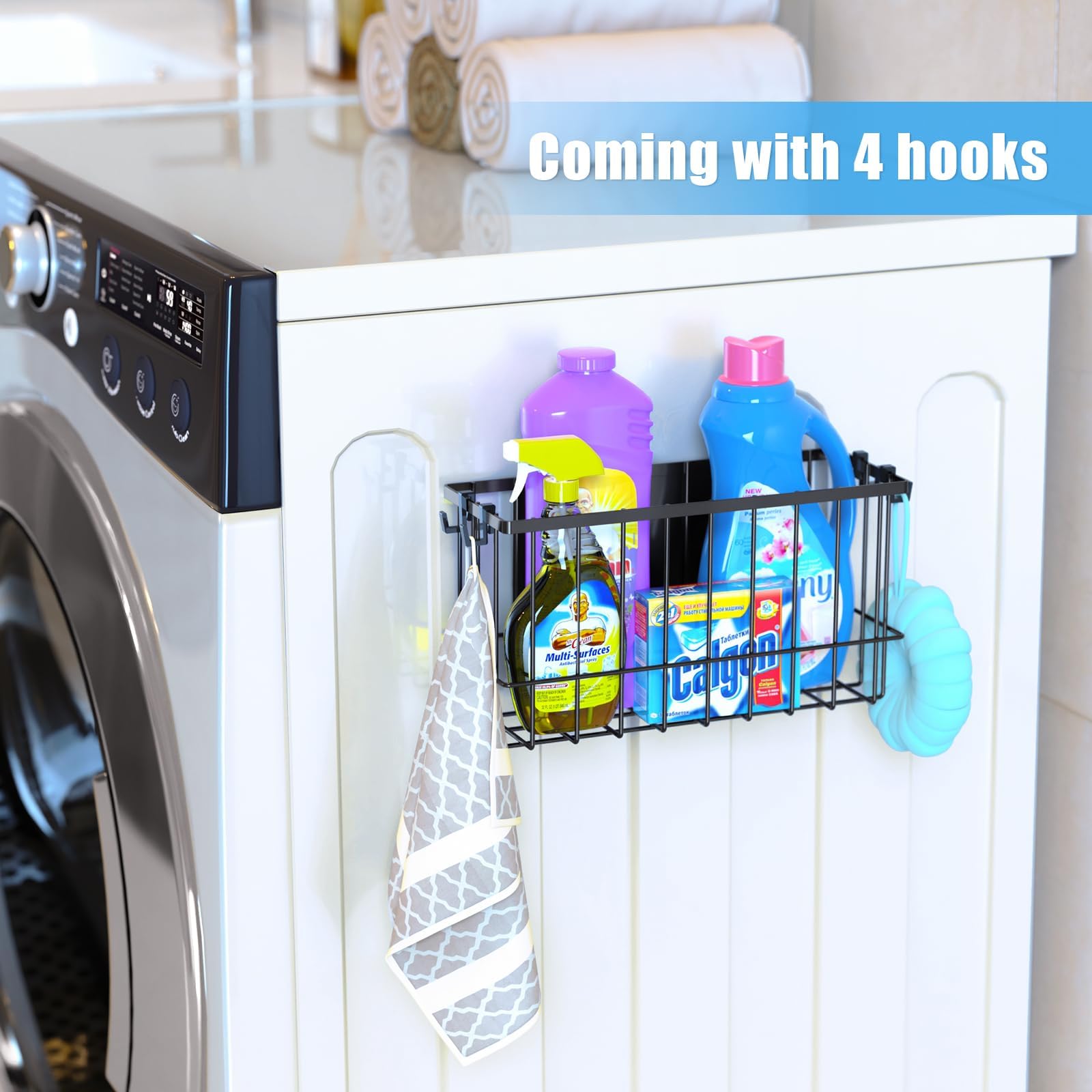 NiHome magnetic dryer ball holder keeps laundry essentials within reach.