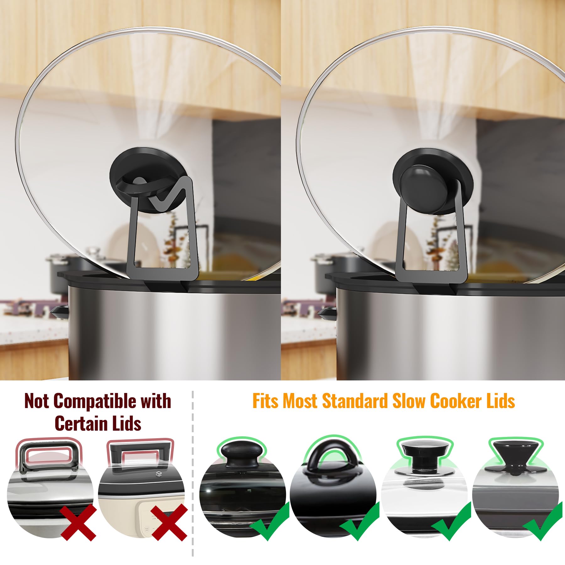 NiHome lid holder cleans quickly with a rinse and wipe dry.