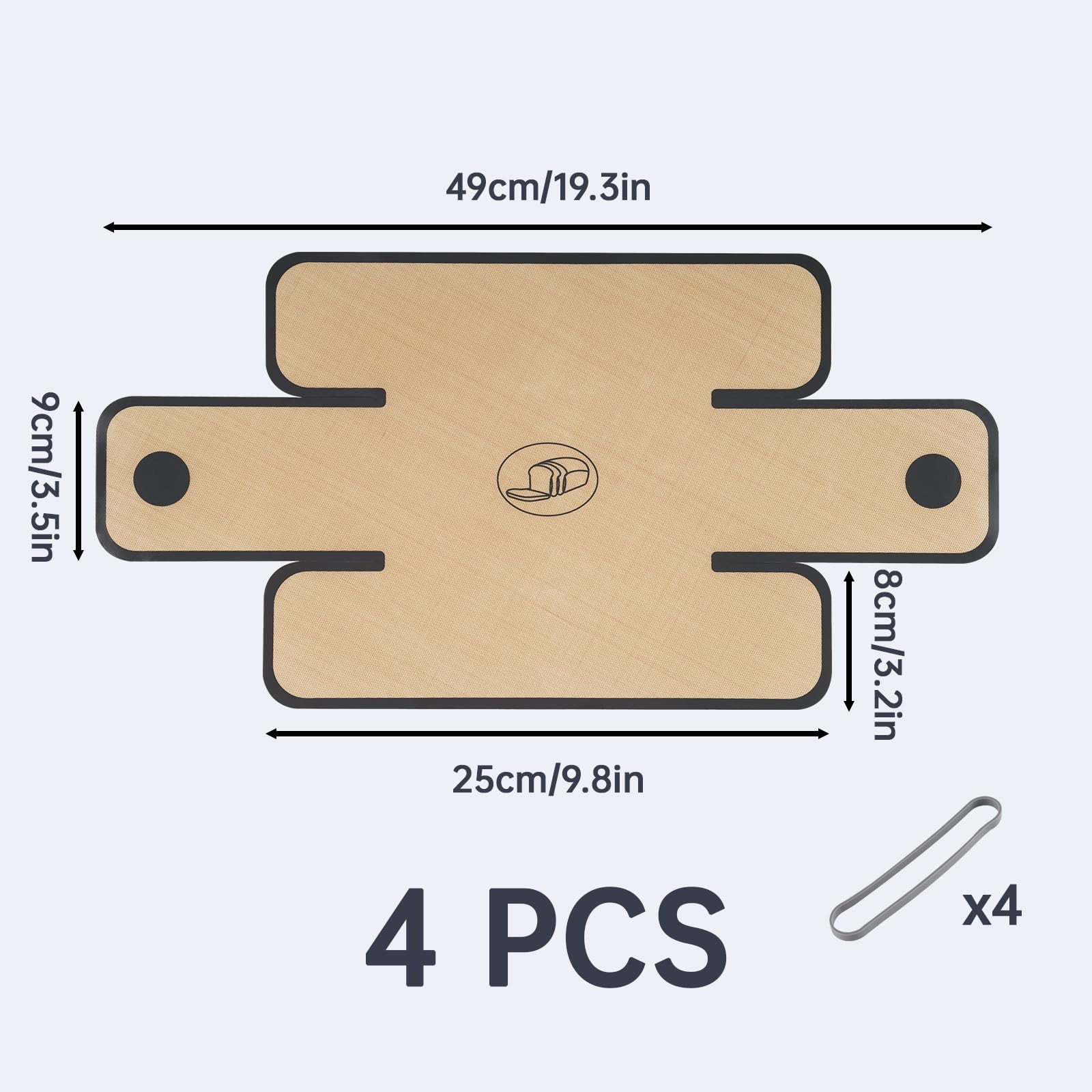 NiHome loaf pan liners fit nine-point-five-by-five inch pans for versatility.