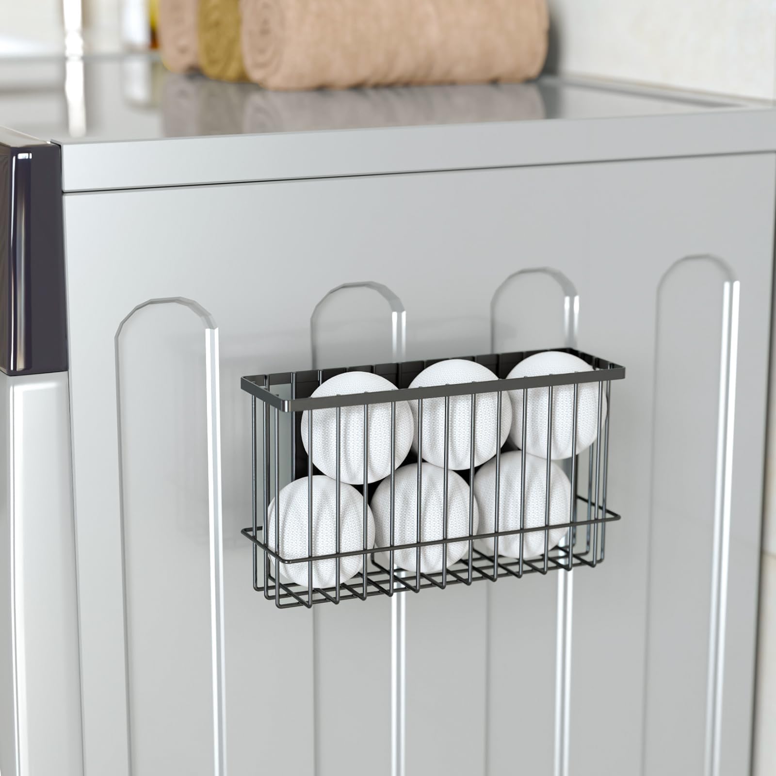 NiHome metal basket provides multipurpose storage on magnetic surfaces.