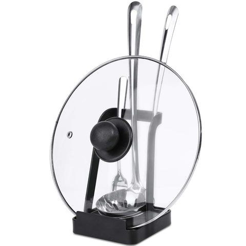 NiHome pot lid ladle holder with tilted rack keeps lids organized and accessible