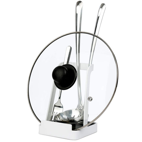 NiHome pot lid holder keeps lids organized and off the counter.
