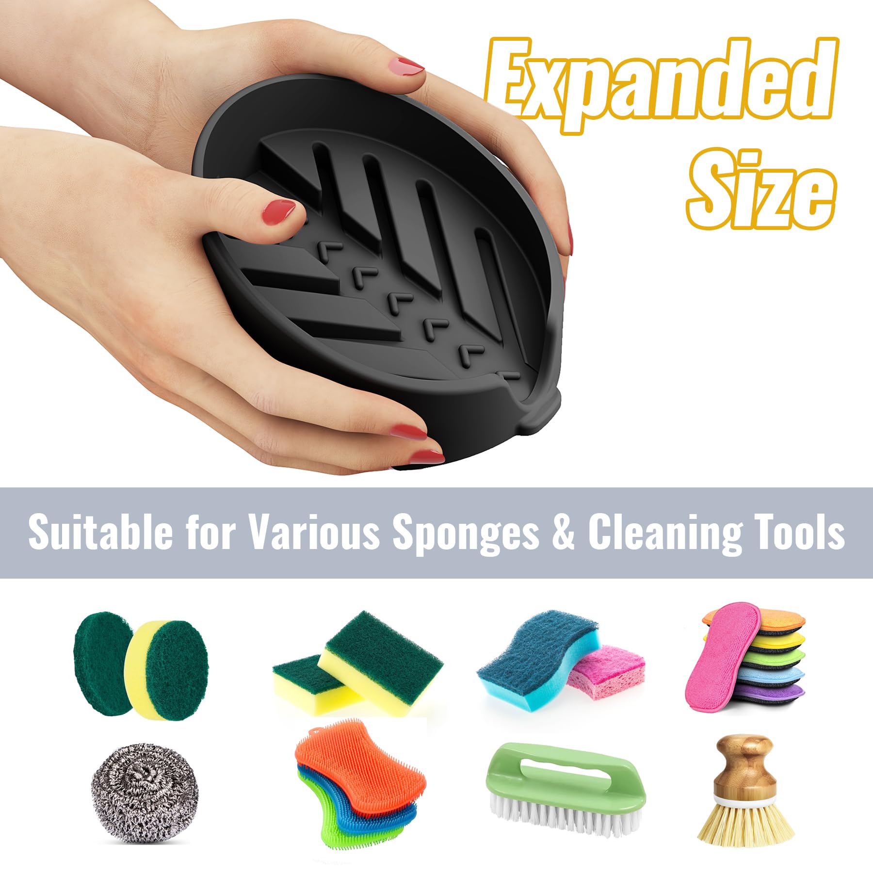 NiHome silicone sponge holder is dishwasher-safe for easy cleaning