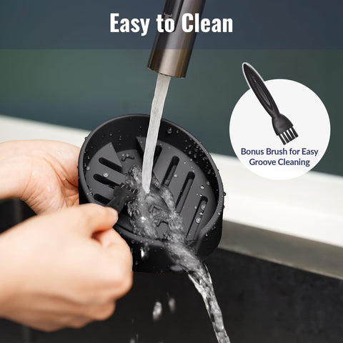 NiHome silicone holder with easy clean grooves for quick rinsing and drying
