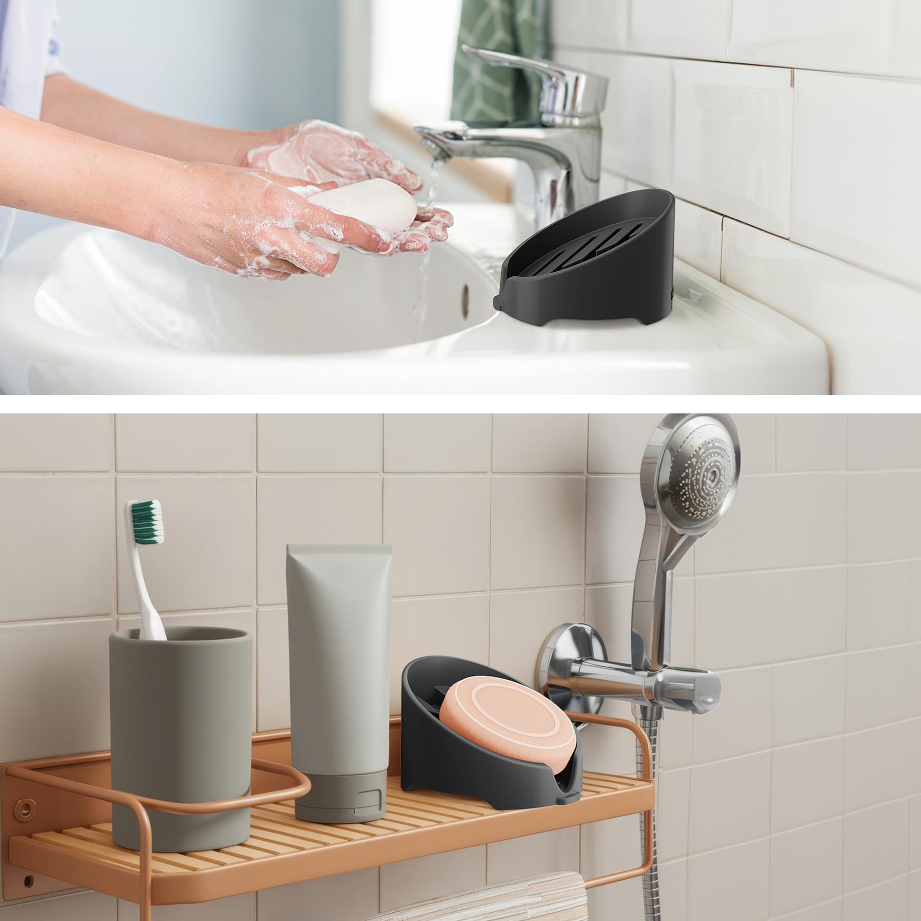 NiHome silicone sponge holder stores multiple sponges and cleaning tools neatly