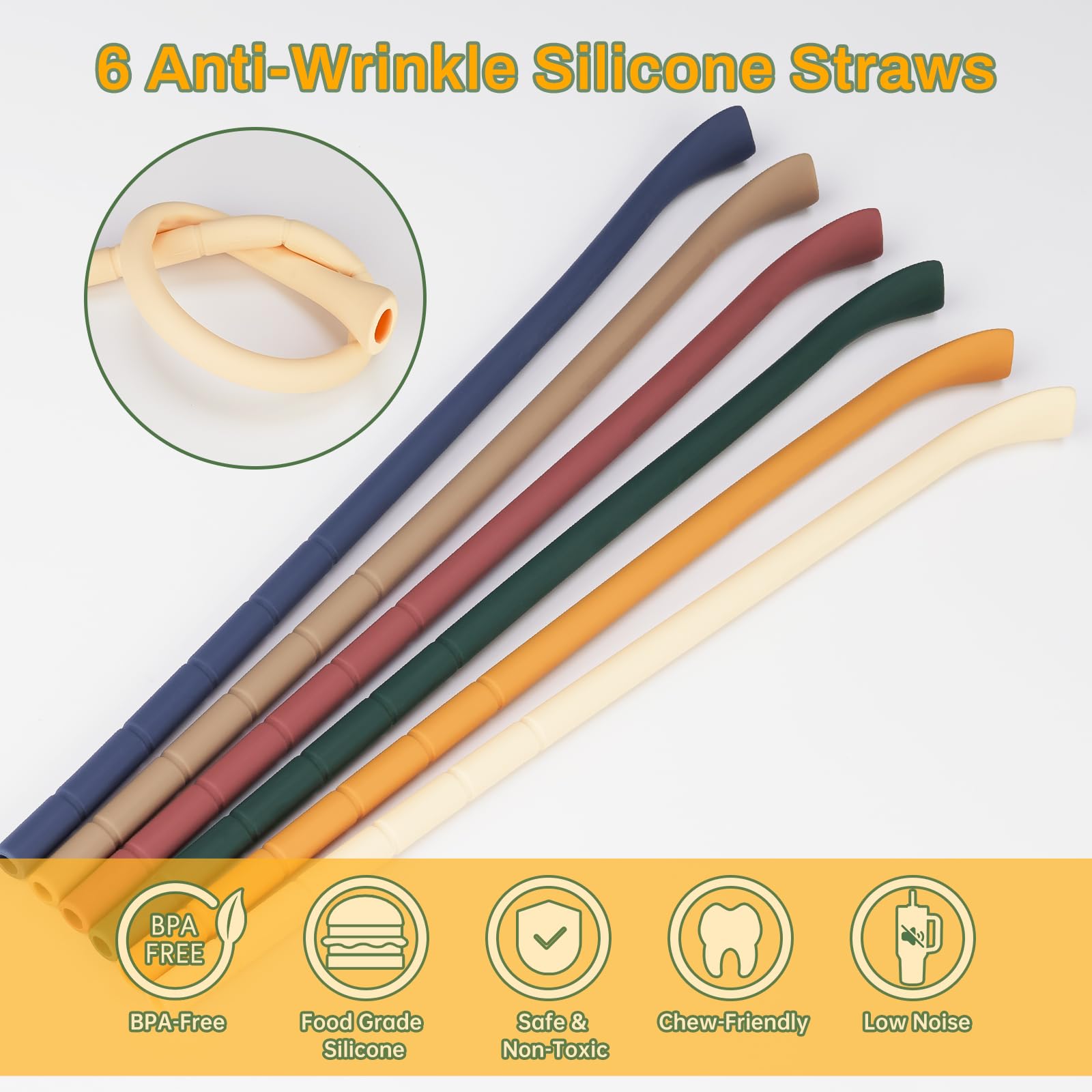 NiHome six-color straw set allows easy identification and personalization.