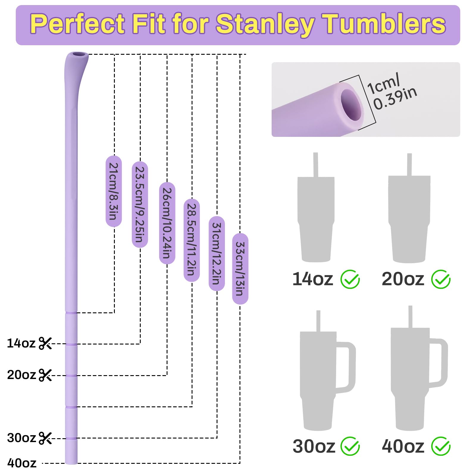 NiHome Stanley tumbler straw with brush set for easy cleaning.