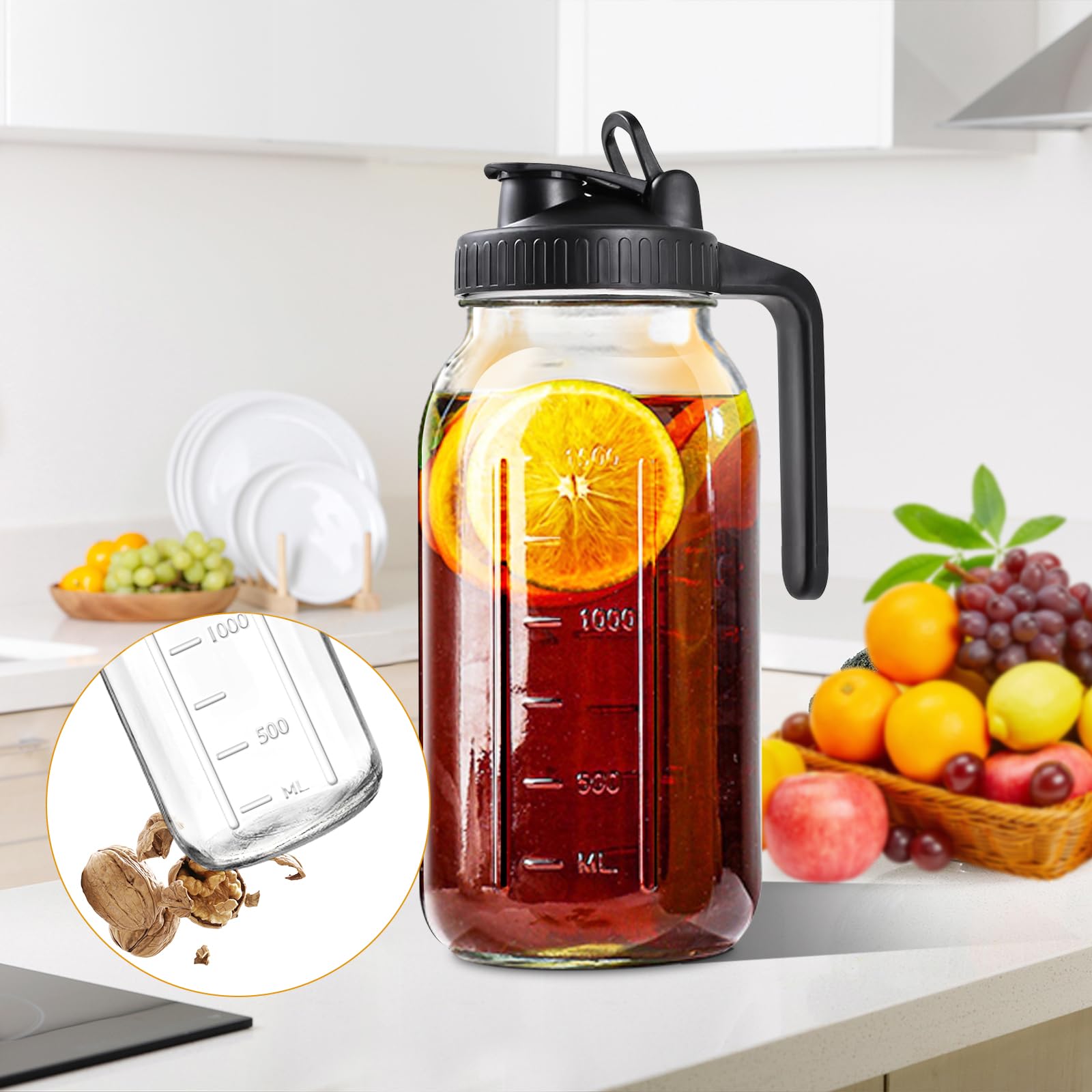 NIJIALGEXPY fridge-ready pitcher chilling beverages in the fridge