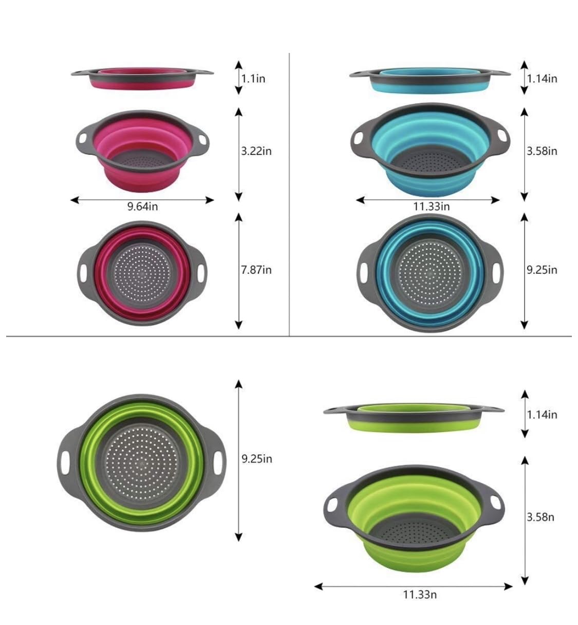Niklye Ultimate Kitchen Strainers 12in drain: handles heavy vegetables with stable rinsing.