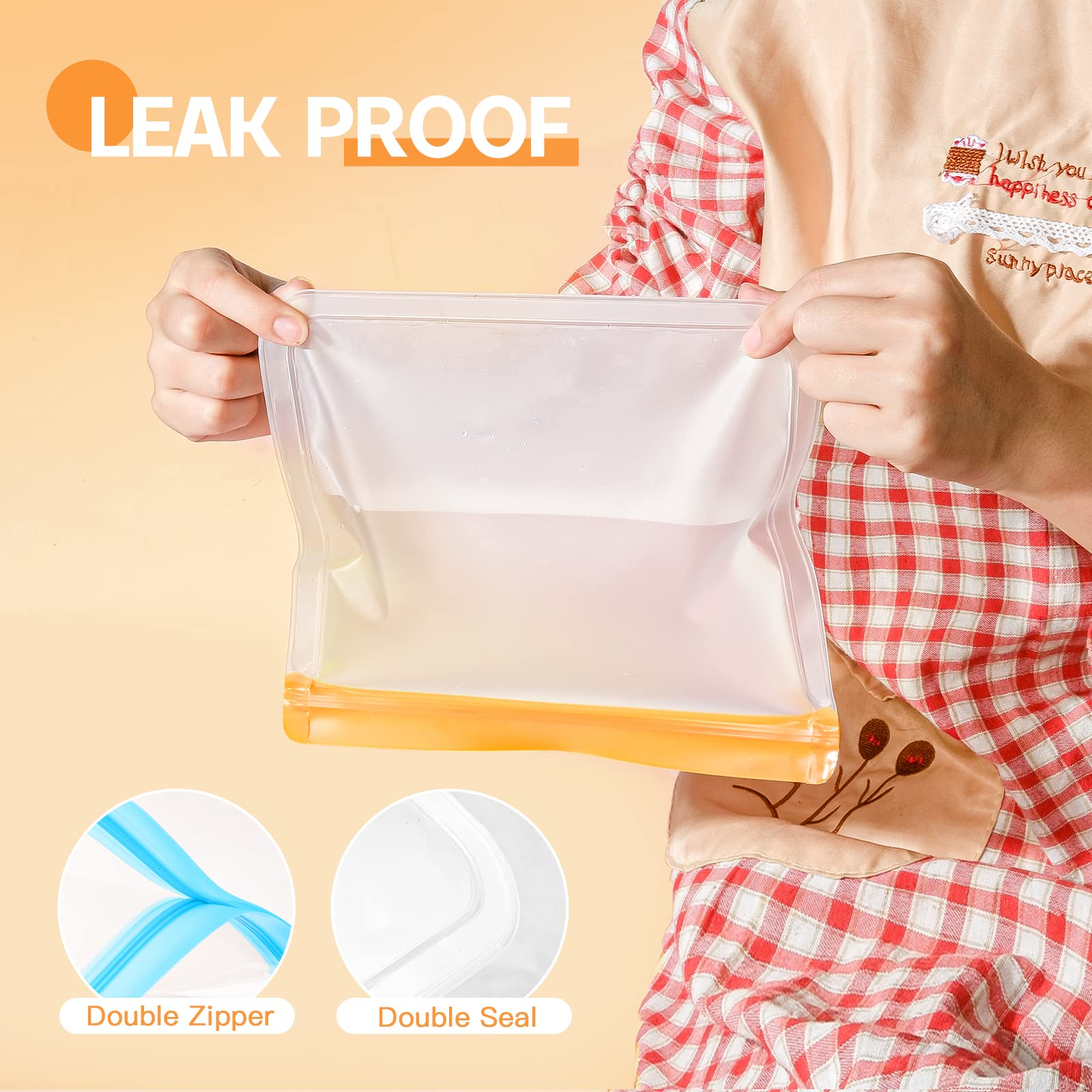 NIKUY silicone bags in fridge keeping ingredients organized