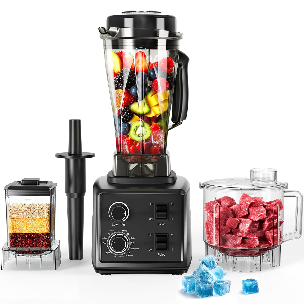 Nilpferd 3-in-1 blender front view shows powerful performance for smooth daily smoothies.