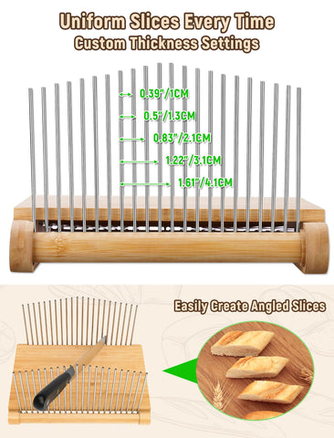 NiHome Bamboo Bread Slicer durable bamboo construction and eco-friendly design