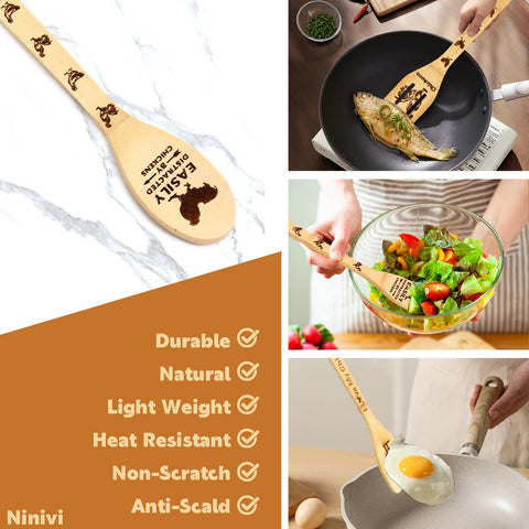 Ninivi five-piece utensil kit includes spoon, slotted spoon, spatula, and more