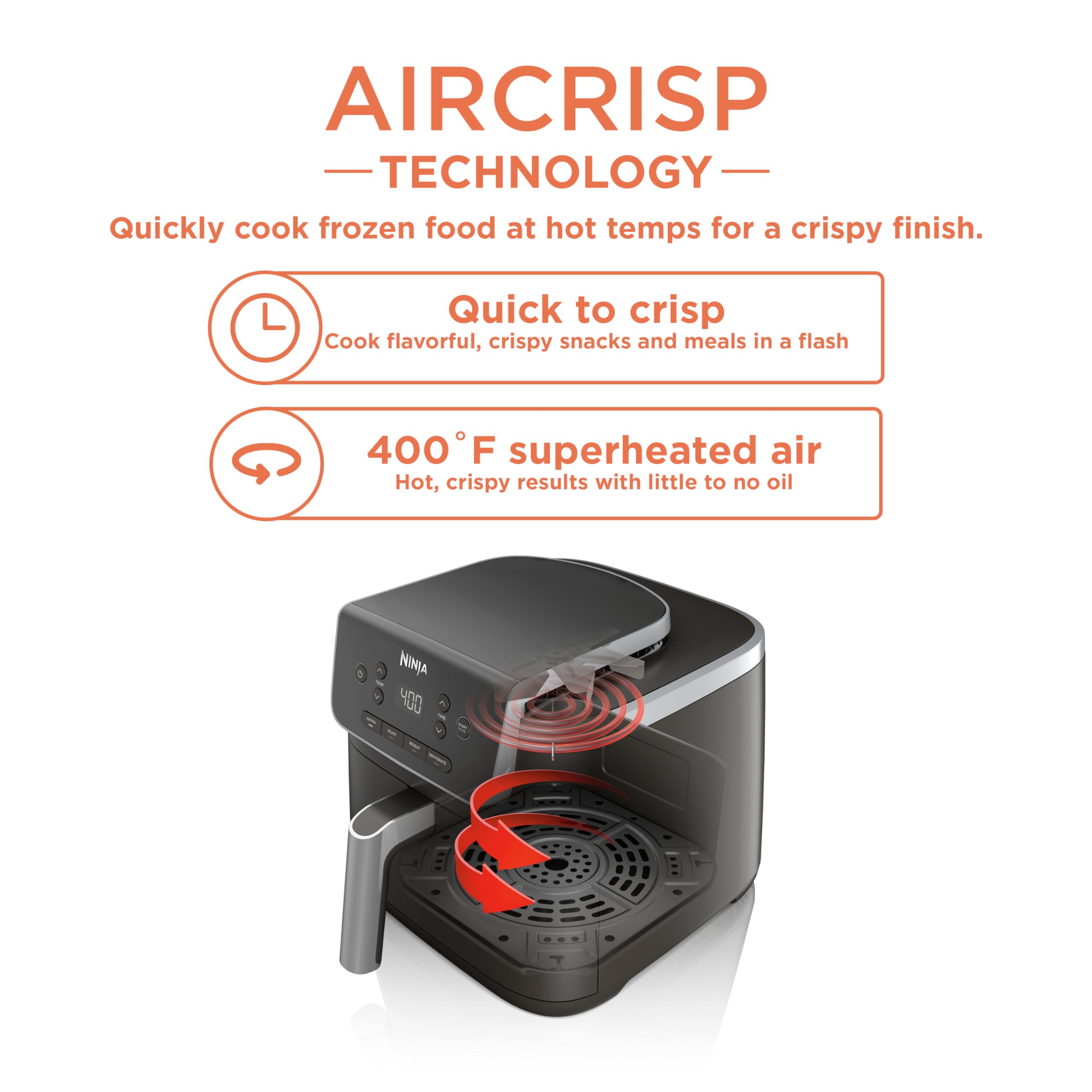 Ninja Air Fryer Pro interior with nonstick basket ready for fries.