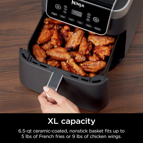 Ninja Air Fryer Pro XL operating at 450°F for extra crispiness