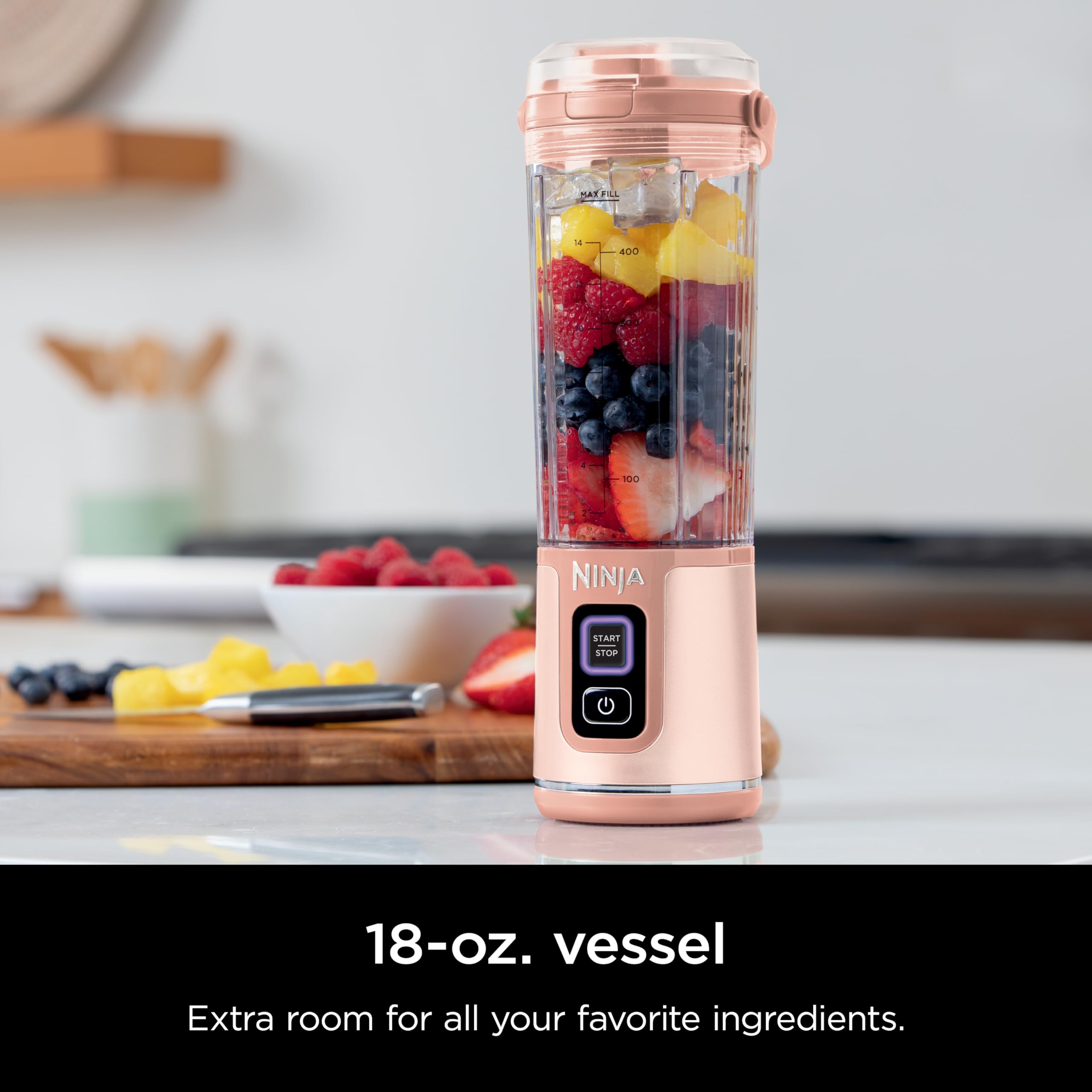 Ninja Blast 18oz vessel shown with generous single-serve capacity