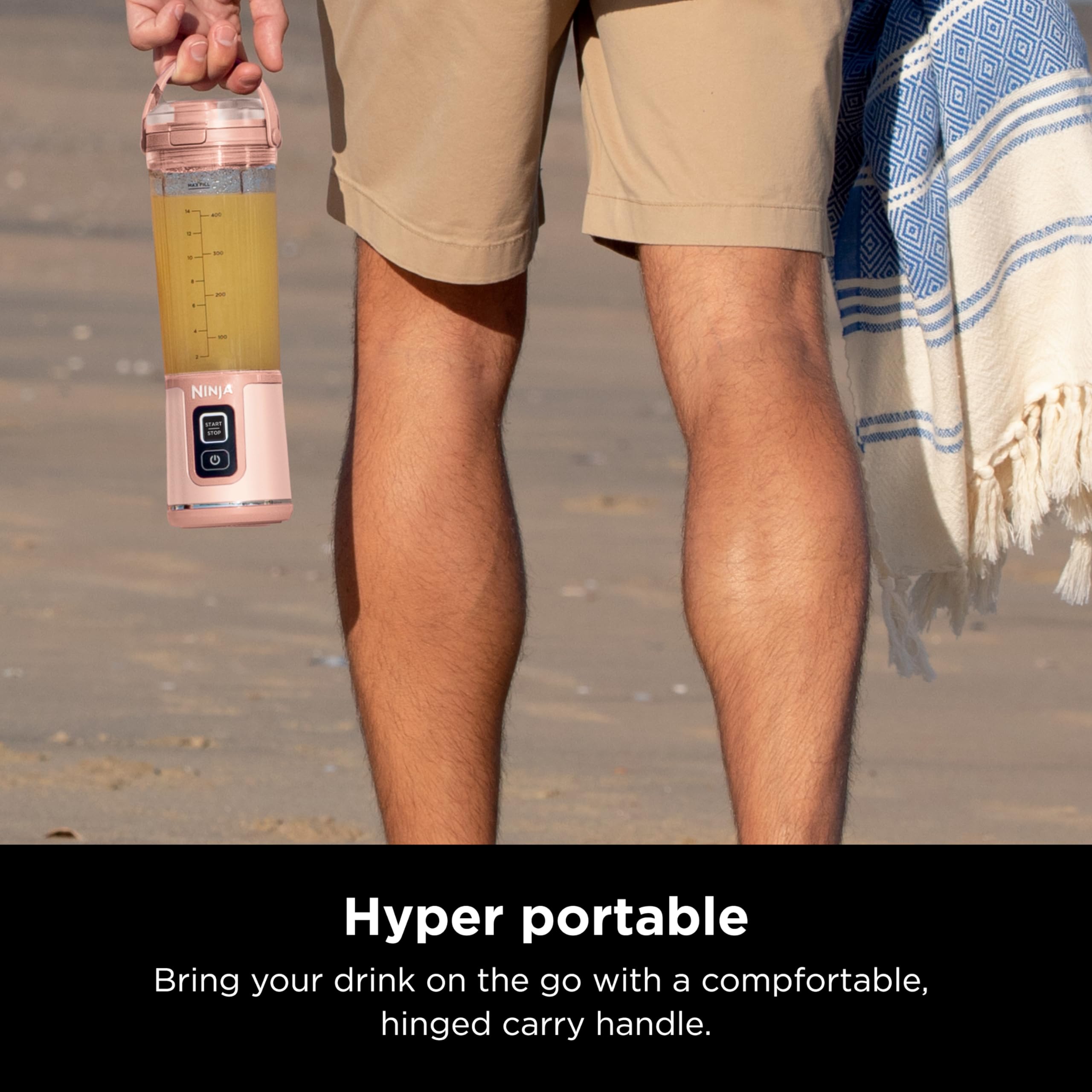 Ninja Blast easy-open sip lid enables drinking from the same vessel