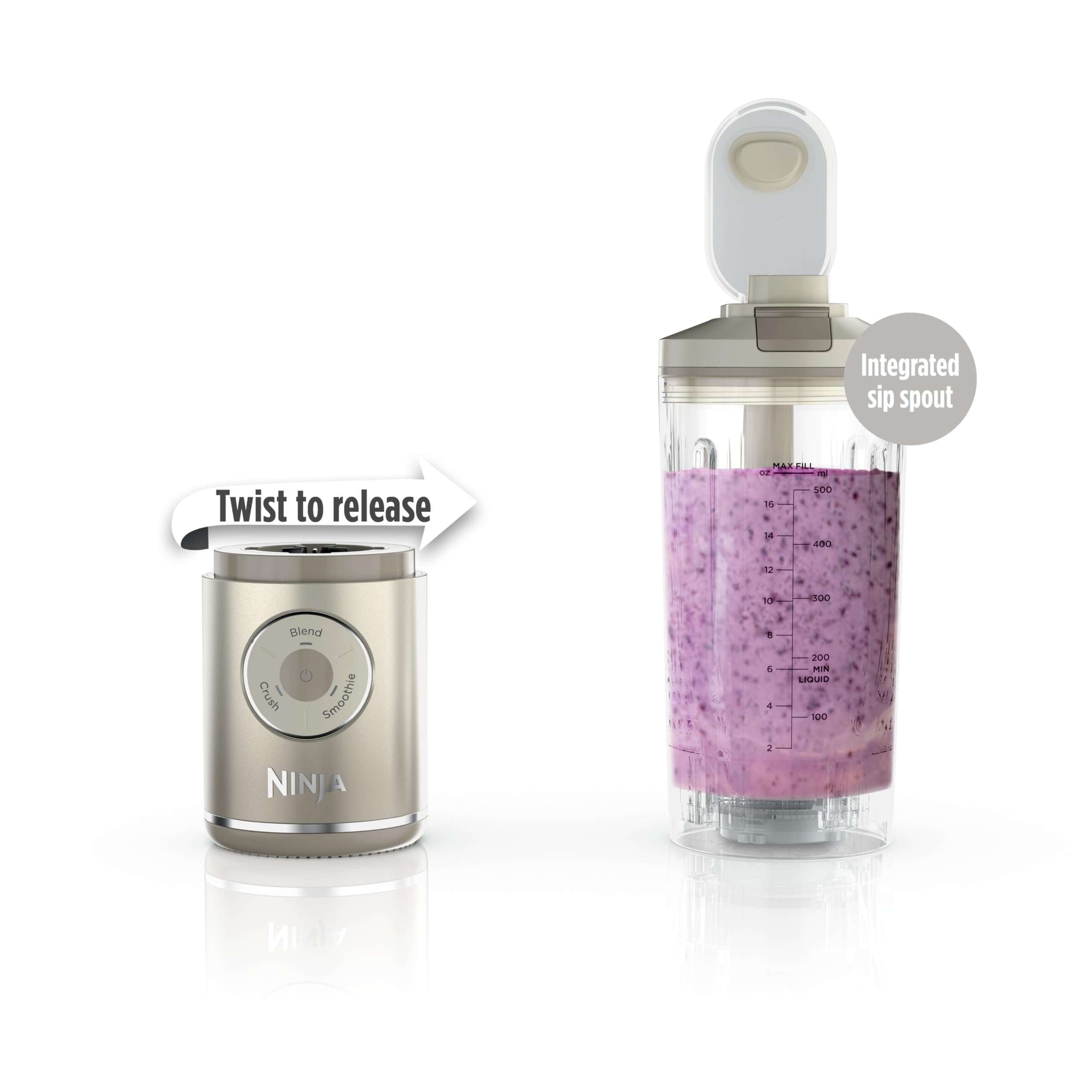 Ninja Blast Max 22oz Twist & Go vessel ready for large batches and travel smoothies