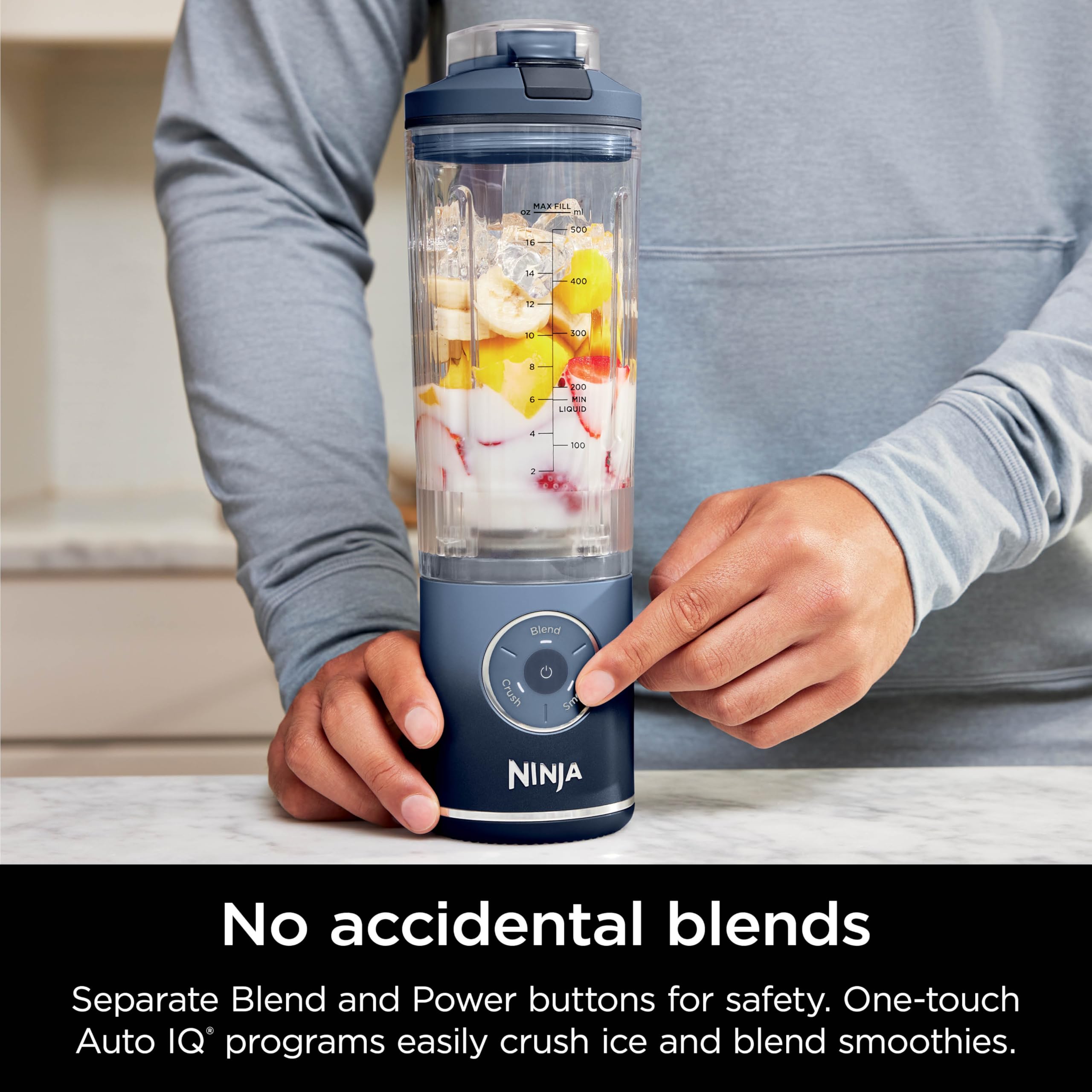 Ninja Blast Max Auto IQ programs simplify smoothies and crushes.
